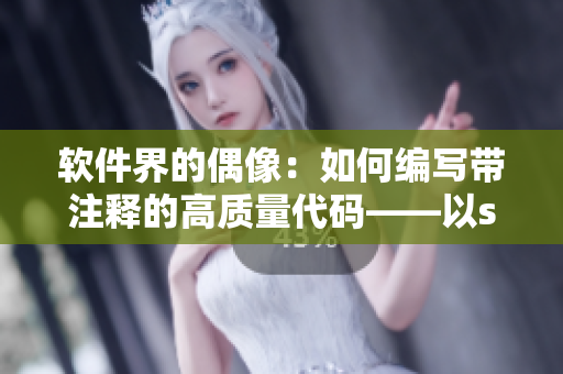 软件界的偶像：如何编写带注释的高质量代码——以sana为例