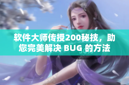 软件大师传授200秘技，助您完美解决 BUG 的方法