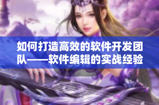 如何打造高效的软件开发团队——软件编辑的实战经验分享