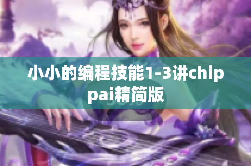 小小的编程技能1-3讲chippai精简版