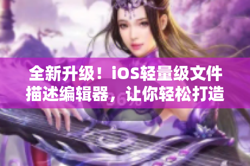 全新升级！iOS轻量级文件描述编辑器，让你轻松打造优秀软件！