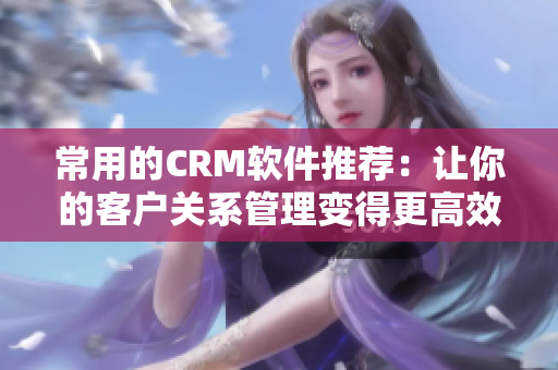 常用的CRM软件推荐：让你的客户关系管理变得更高效