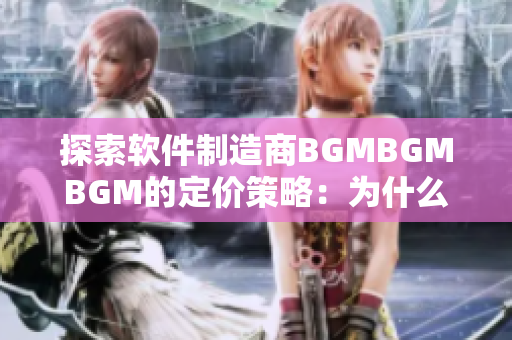 探索软件制造商BGMBGMBGM的定价策略：为什么高昂的价格是市场常态？