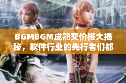 BGMBGM成熟交价格大揭秘，软件行业的先行者们都在关注这一情报