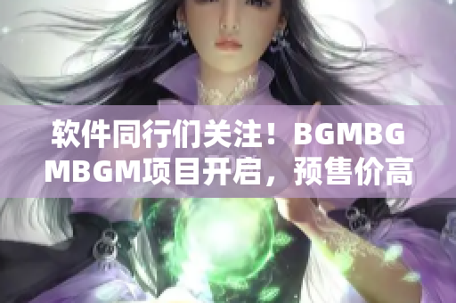 软件同行们关注！BGMBGMBGM项目开启，预售价高达30%折扣优惠！