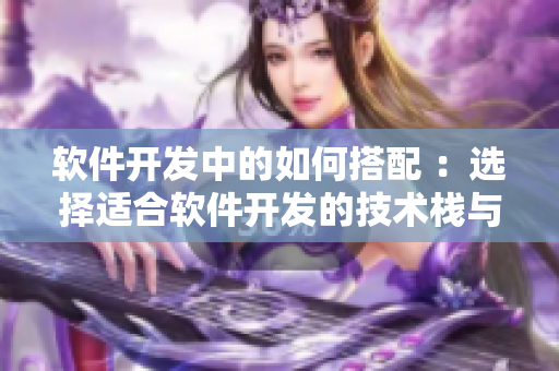 软件开发中的如何搭配 ：选择适合软件开发的技术栈与工具