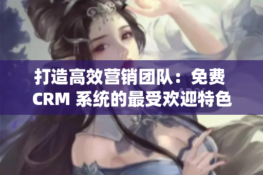 打造高效营销团队：免费 CRM 系统的最受欢迎特色